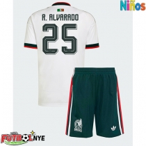 Camiseta México Roberto Alvarado #25 Visitante Equipación para niños Mundial 2026 manga corta (+ pantalones cortos)